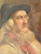 VICTORIAN ENGLISH SCHOOL OIL ON CANVAS PAINTING OF A FARM LABOURER