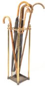 19TH CENTURY VICTORIAN BRASS AND CAST IRON STICK STAND - UMBRELLA