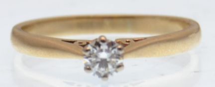 HALLMARKED 9CT GOLD SINGLE STONE DIAMOND SOLITAIRE RING.