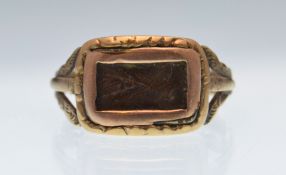 GEORGE IV GOLD MEMORIAL HAIR LOCKET RING