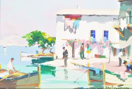 D'OYLY JOHN (1906-1993) OIL ON CANVAS PAINTING OF EDEN ROC - NICE