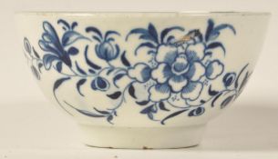 18TH CENTURY WORCESTER BLUE AND WHITE 1ST PERIOD TEA