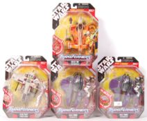 HASBRO STAR WARS TRANSFORMER TOYS - CLONE PILOT, MACE WINDU ETC