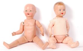 TWO VINTAGE MID-CENTURY COMPOSITION LARGE DOLLS