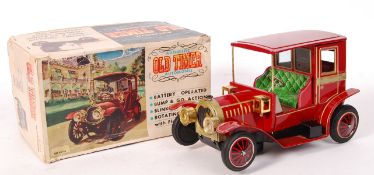 VINTAGE JAPANESE BATTERY POWERED ' OLD TIMER AUTOMOBILE ' BOXED