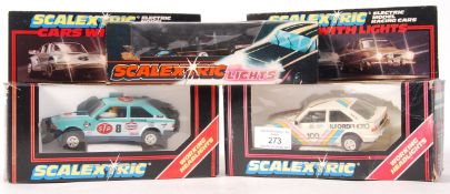 COLLECTION OF VINTAGE SCALEXTRIC SLOT RACING CARS 'WITH LIGHTS;