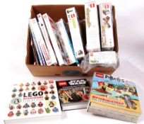 ASSORTED LEGO BOOKS & BOARD GAMES ETC