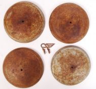 RARE AUSTIN J40 PEDAL CAR BONNET EMBLEM & HUB CAPS