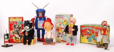 COLLECTION OF VINTAGE TINPLATE CLOCKWORK TOYS - SOME BOXED