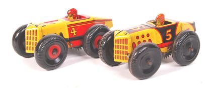 RARE PAIR OF VINTAGE MARX TOYS TIN CLOCKWORK RACING CARS