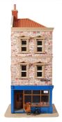 CHARMING 20TH CENTURY DOLLS HOUSE ' CORNER SHOP ' W/CONTENTS