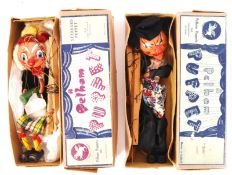 TWO VINTAGE EARLY PELHAM PUPPETS - WITCH & MR MCBOOZLE