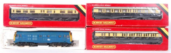 00 GAUGE HORNBY RAILWAY TRAINSET LOCOMOTIVE & CARRIAGES