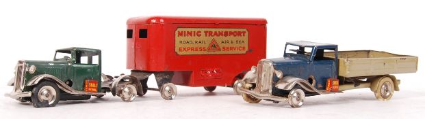TWO TRI-ANG MINIC TINPLATE CLOCKWORK MECHANICAL VEHICLES
