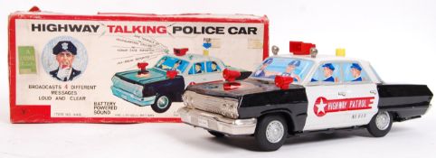 RARE YONEZAWA JAPANESE TINPLATE BATTERY OPERATED HIGHWAY TALKING POLICE