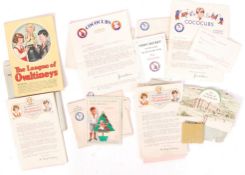 RARE CADBURY'S COCOCUB 1935 CHRISTMAS CARD & RELATED EPHEMERA