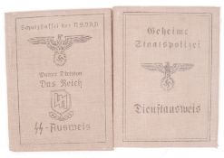 THIRD REICH GERMAN NAZI PARTY SOLDIER'S PAY BOOKS