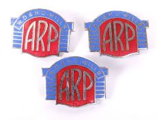 SET OF RARE WWII SECOND WORLD WAR BRISTOL ARP WD & HO WILLS BADGES