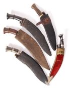 ASSORTED ANTIQUE VINTAGE MIDDLE EASTERN KUKRI KNIVES