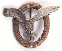 ORIGINAL WWII SECOND WORLD WAR LUFTWAFFE GERMAN PILOT'S BADGE