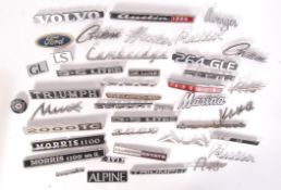 COLLECTION OF VINTAGE / CLASSIC CAR BADGES - AUSTIN, CORTINA, FORD ETC