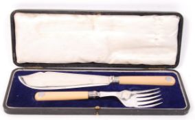 VINTAGE CARVING SET WITH GERMAN SWASTIKA HANDLES