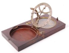 FINE ANTIQUE GEORGE ADAMS 18TH CENTURY EQUINOCTIAL COMPASS