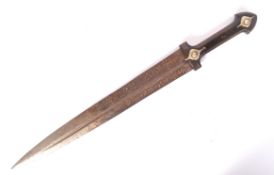 19TH CENTURY ISLAMIC CEREMONIAL DAGGER WITH DECORATIVE BLADE
