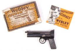 RARE VINTAGE WEBLEY JUNIOR .177 CALIBRE AIR PISTOL IN BOX