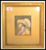 A 19th Century watercolour portrait painting depic