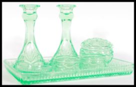 An early 20th Century Art Deco green uranium glass
