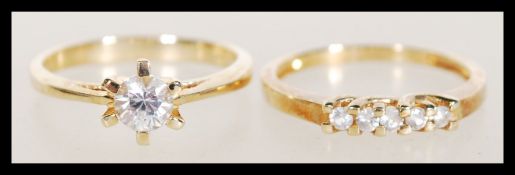 Two hallmarked 9ct gold rings to include a ring pr