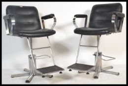 A pair of retro style contemporary barbers / salon