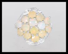 A sterling silver 925 large silver cross over ring