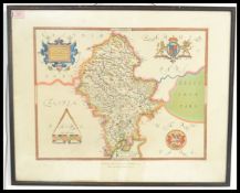 A 20th Century print of Saxton's Map of Staffordsh