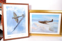 TWO WWII SECOND WORLD WAR AVIATION RELATED FRAMED