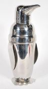A 20th Century Silver plated novelty cocktail shaker in the form of a penguin