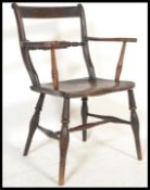 A 19th Century Victorian Oxford beech and elm wood bar back carver Windsor armchair /  chair