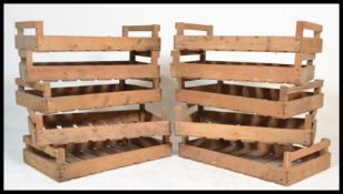 A set of ten vintage 20th century wooden Industrial apple / fruit / potato storage /