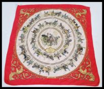 An original vintage 20th century Hermès ' La Promenade de Longchamps '  Silk Scarf by Philippe