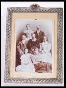 A silver hallmarked early 20th Century Edwardian easel back rococo picture frame, Birmingham assay