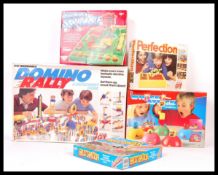 A collection of retro board games to include; Domino Rally, Whack Attack, Frustration, Screwball