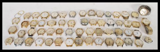 A large selection of vintage wrist watch parts to include Sekonda, Ingersoll, Timex, Bourbon, Eden