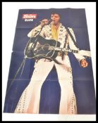 A very large vintage retro 1970's Elvis Presley poster published by The Sun depicting Elvis