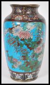 A 19th century Chinese cloisonne vase with blue en