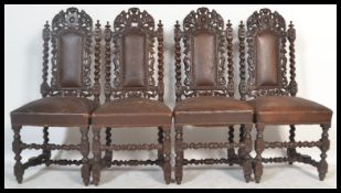 A set of four late 19th Century Victorian carved o