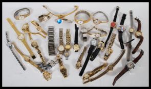 A selection of vintage ladies cocktail wrist watches to include Rotary, Sekonda, Seiko, Tissot,