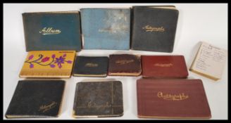 A collection of 10x assorted antique / vintage autograph books - all largely filled with poems,