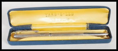 A mid 20th century sterling silver 'Yard-O-Led' twist motion pen. Marked to the side and in original