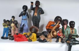A collection of composite figures of negro jazz musicians to include singers and band members